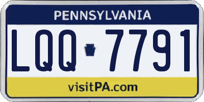 PA license plate LQQ7791