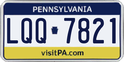 PA license plate LQQ7821