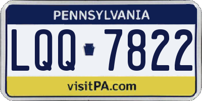 PA license plate LQQ7822
