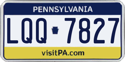 PA license plate LQQ7827