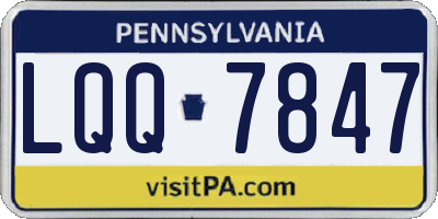 PA license plate LQQ7847