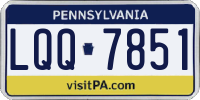 PA license plate LQQ7851