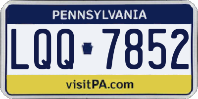 PA license plate LQQ7852
