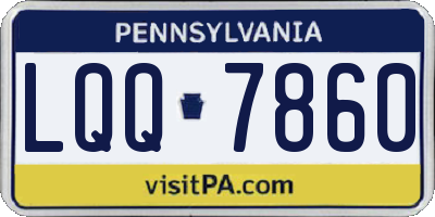 PA license plate LQQ7860