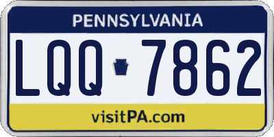 PA license plate LQQ7862