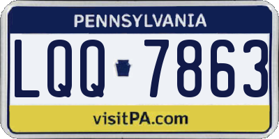 PA license plate LQQ7863