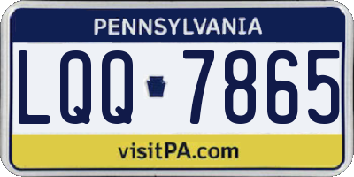 PA license plate LQQ7865