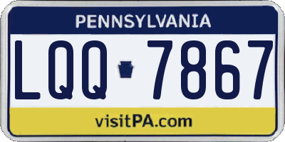 PA license plate LQQ7867