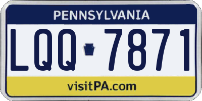 PA license plate LQQ7871
