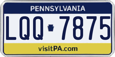 PA license plate LQQ7875