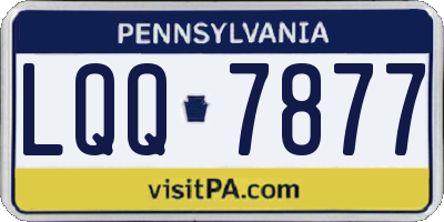 PA license plate LQQ7877