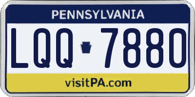 PA license plate LQQ7880