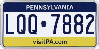 PA license plate LQQ7882