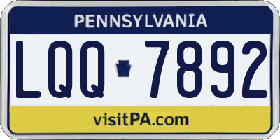PA license plate LQQ7892