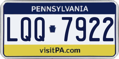 PA license plate LQQ7922