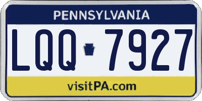 PA license plate LQQ7927