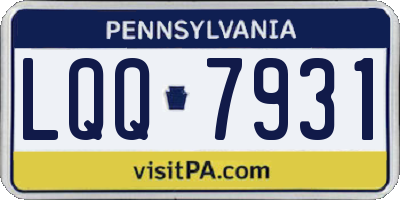 PA license plate LQQ7931