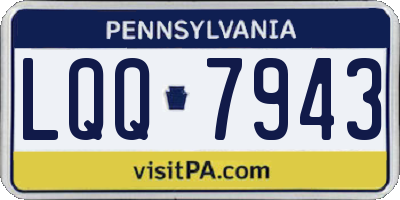 PA license plate LQQ7943
