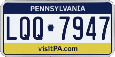 PA license plate LQQ7947