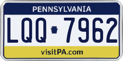 PA license plate LQQ7962