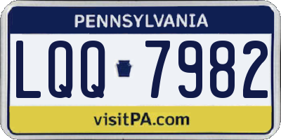 PA license plate LQQ7982