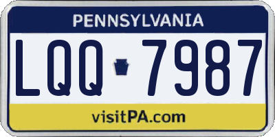 PA license plate LQQ7987