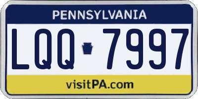 PA license plate LQQ7997