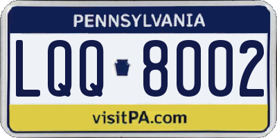 PA license plate LQQ8002