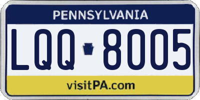 PA license plate LQQ8005
