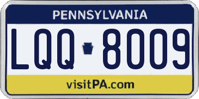 PA license plate LQQ8009