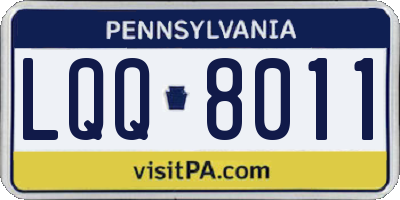 PA license plate LQQ8011