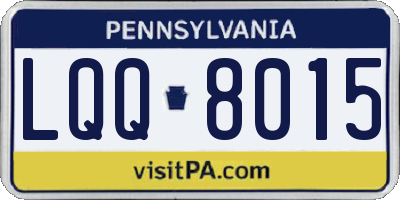 PA license plate LQQ8015