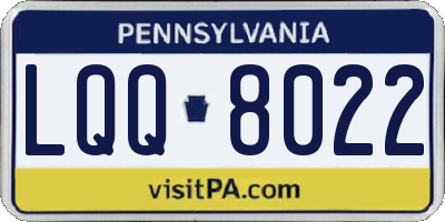 PA license plate LQQ8022
