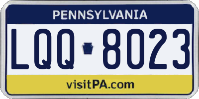 PA license plate LQQ8023