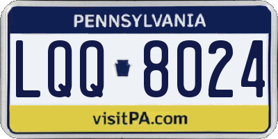 PA license plate LQQ8024