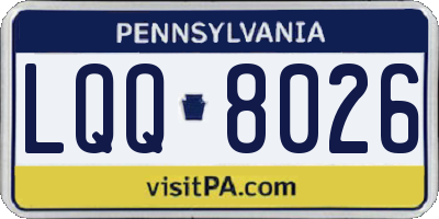 PA license plate LQQ8026