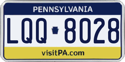 PA license plate LQQ8028