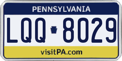PA license plate LQQ8029