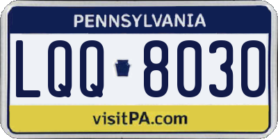 PA license plate LQQ8030