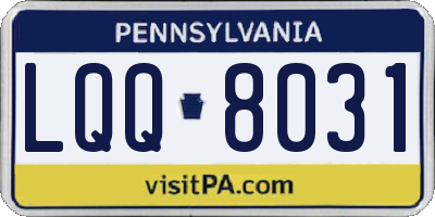 PA license plate LQQ8031