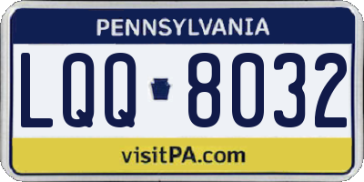 PA license plate LQQ8032