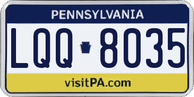 PA license plate LQQ8035