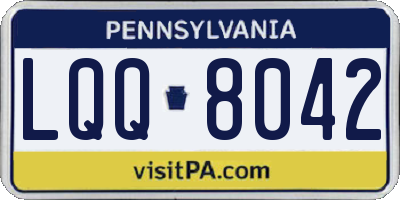 PA license plate LQQ8042