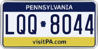 PA license plate LQQ8044