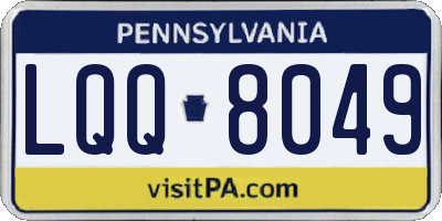 PA license plate LQQ8049