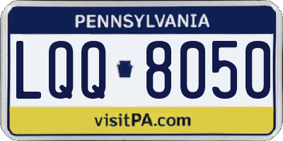 PA license plate LQQ8050