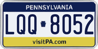 PA license plate LQQ8052