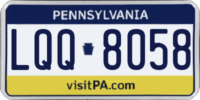 PA license plate LQQ8058