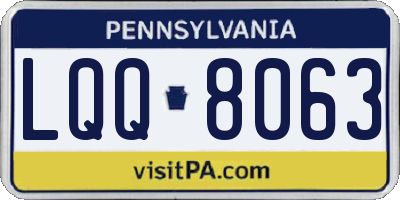 PA license plate LQQ8063
