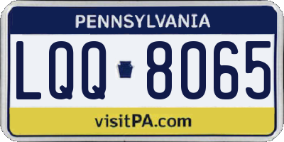 PA license plate LQQ8065